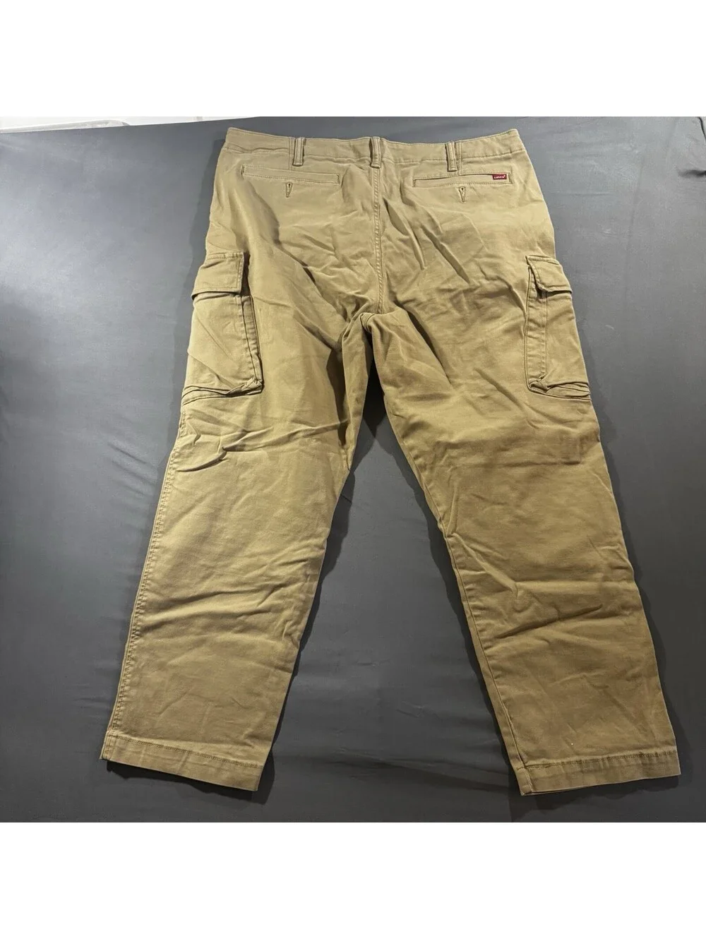 Levis XX Cargo Taper Pants Mens Khaki Tan Canvas Utility Streetwear Size 38x30
